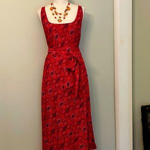 Gorgeous red silky lined Ralph Lauren brand sleeveless cocktail dress!